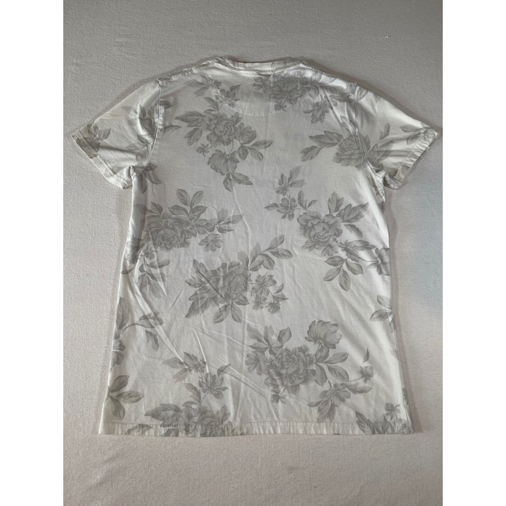 Hollister California Mens Floral Graphic T-Shirt White Grey Blue Cathedral M - Picture 3 of 9